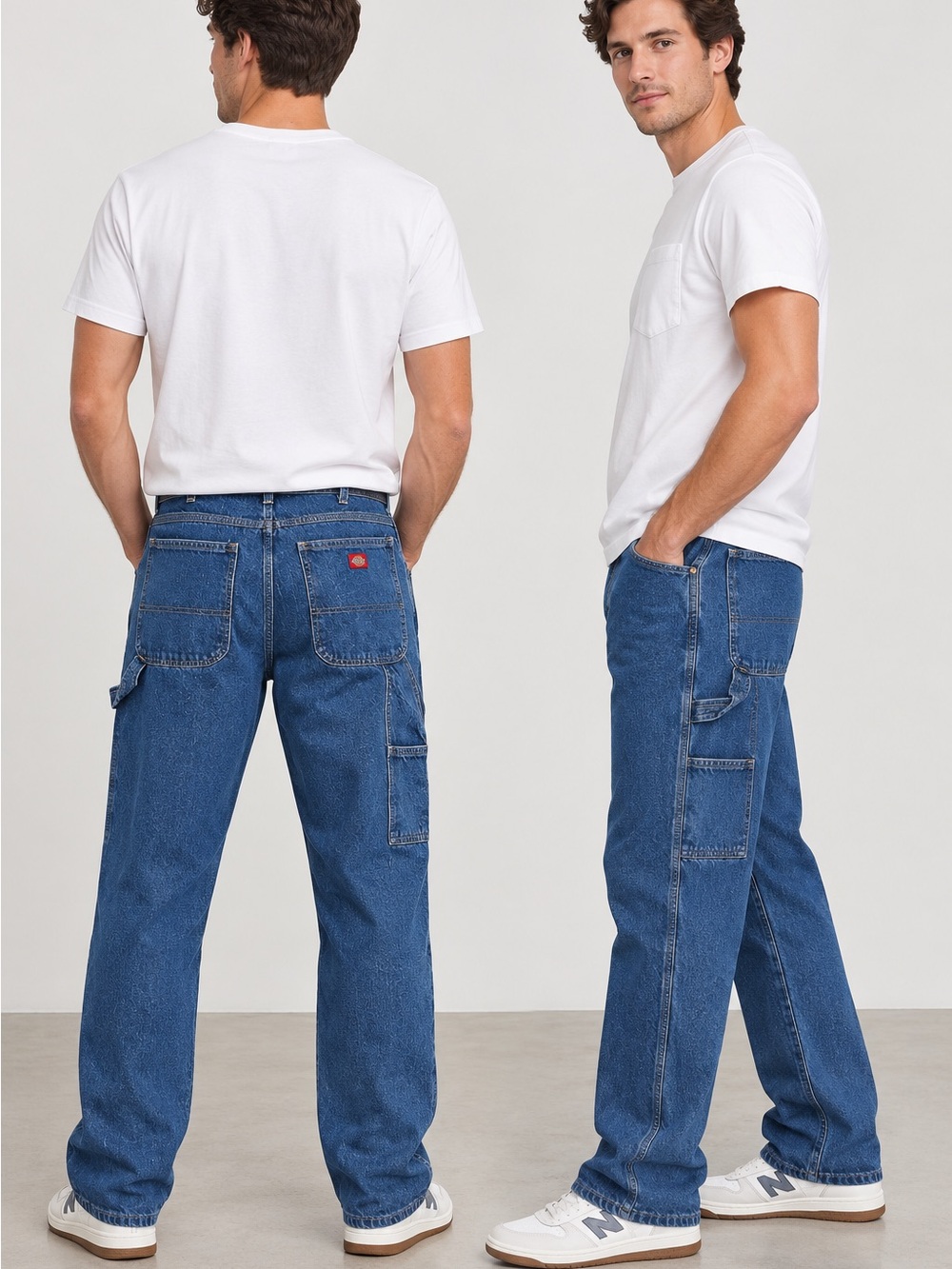 Dickies Carpenter Jeans Blue Denim Utility Workwear 38x32 100% Cotton